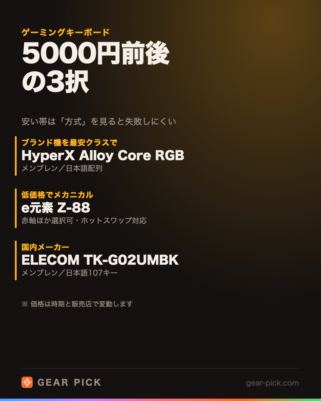 5000円前後の3択|安い帯は「方式」を見ると失敗しにくい